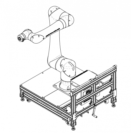 FANUC CRX-30iA用ロボット架台 取っ手付き参考図