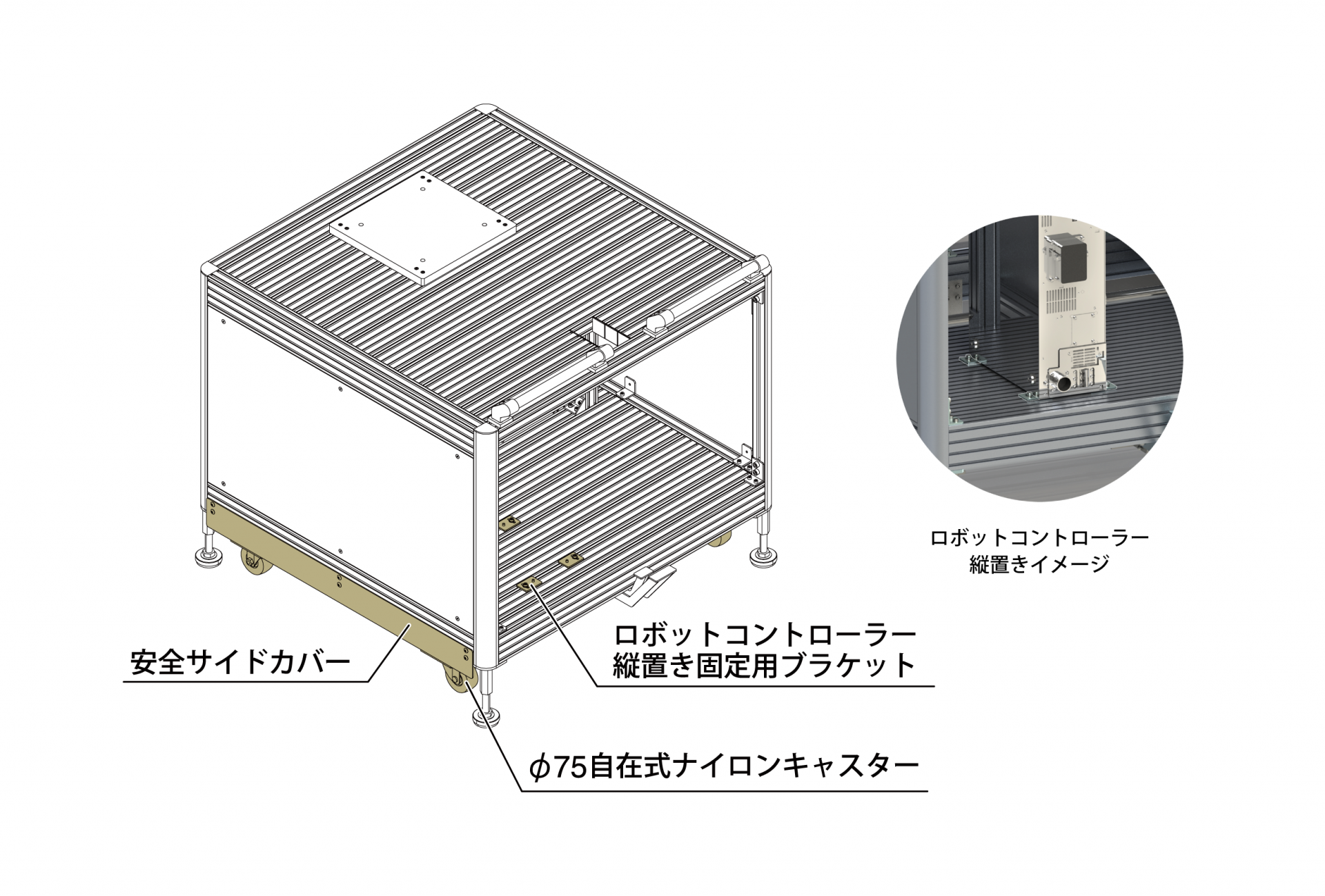 うんぱんマン YASKAWAロボット専用架台 | 特注ペダルロック